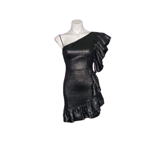 SANDRO Effie One Shoulder Ruffle Cocktail Party Dress Size 1 / US SMALL $495 - Picture 2 of 11